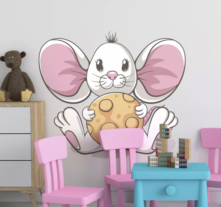 Cute Bunny Delight wall sticker for kids - TenStickers