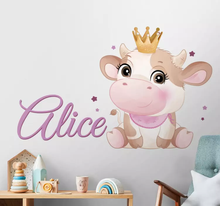 Cute Cow Character wall sticker for kids - TenStickers