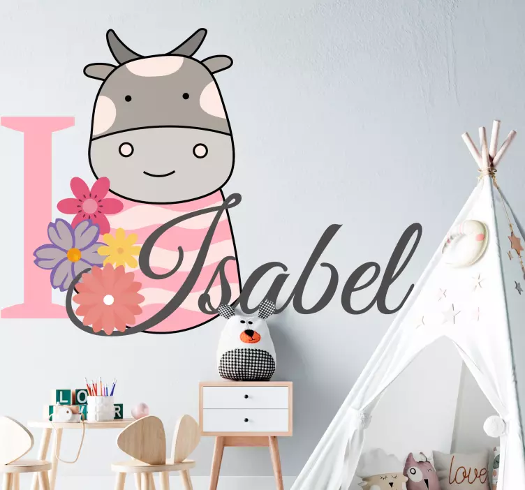 Cute Cow Design wall sticker for kids - TenStickers
