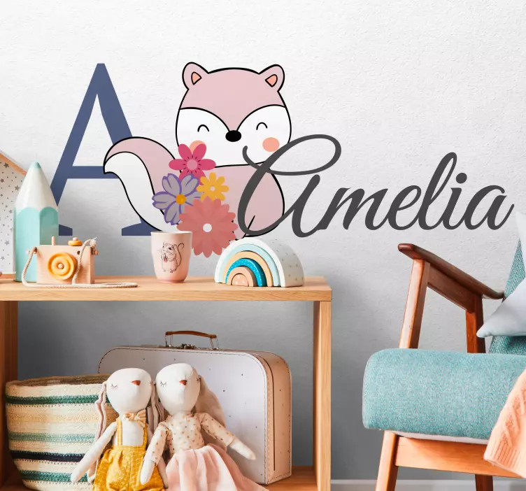 Cute Fox Design wall sticker for kids - TenStickers