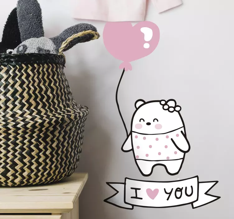 Cute Heart Balloon wall sticker for kids - TenStickers