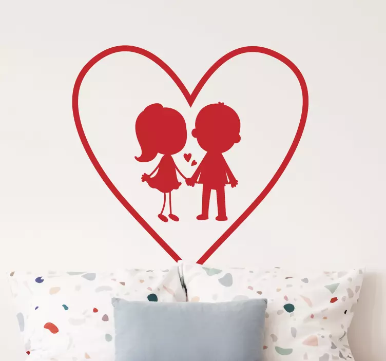Cute heart children love sticker - TenStickers