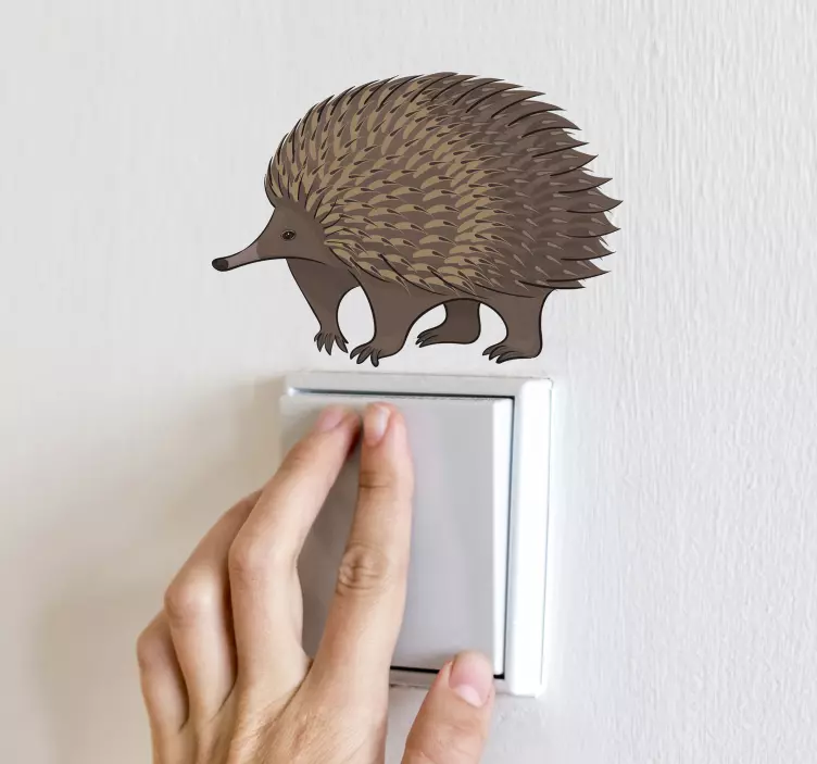 Cute Hedgehog Figure light switch sticker - TenStickers