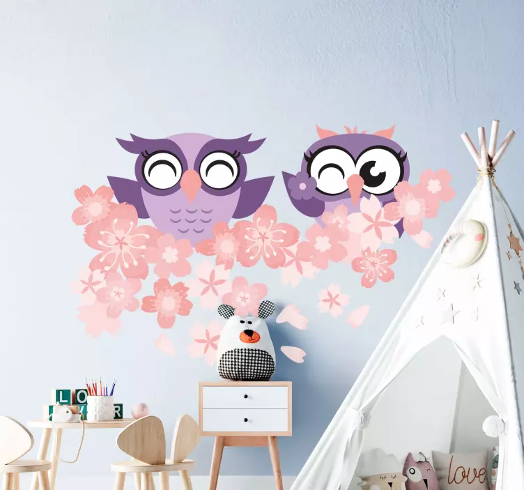 Cute Owl Friends wall sticker for kids - TenStickers