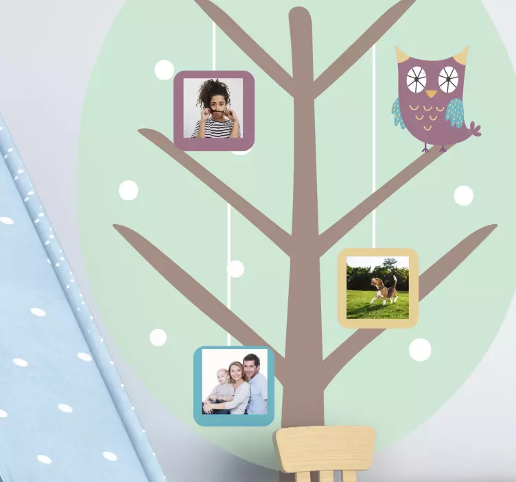 Cute Owl Tree wall sticker for kids - TenStickers