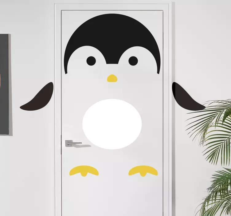 Cute Penguin Character door sticker - TenStickers