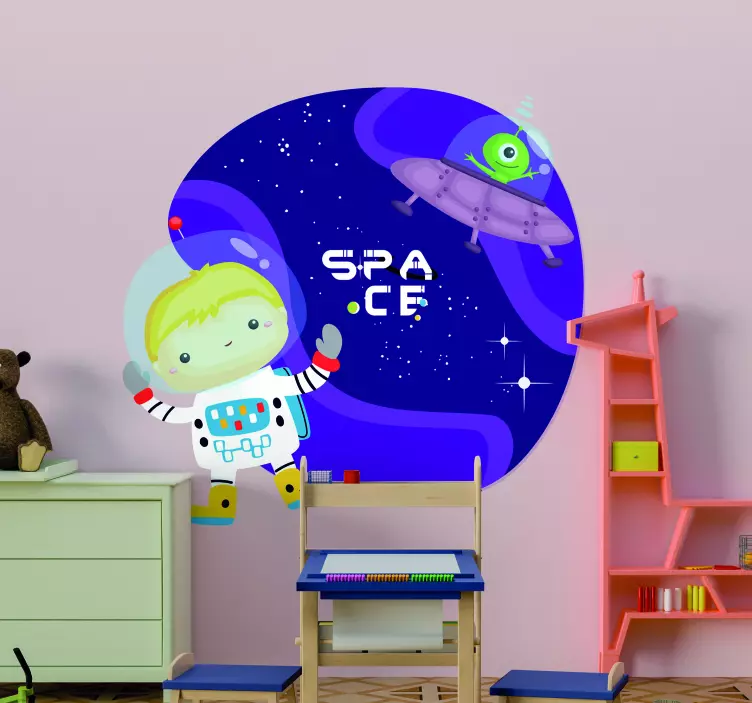 Cute Space Adventure wall sticker for kids - TenStickers
