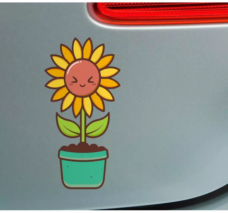Cute sun flower window sticker - TenStickers