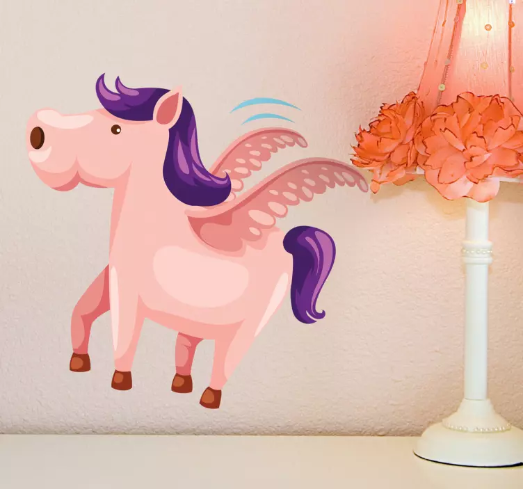 Cute Winged Pony wall sticker - TenStickers