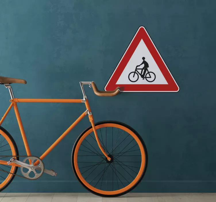 Cyclist Care Road Sign Sticker - TenStickers