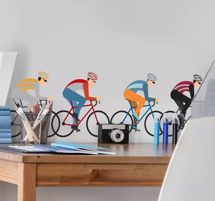 Cyclists cycling sport decal - TenStickers