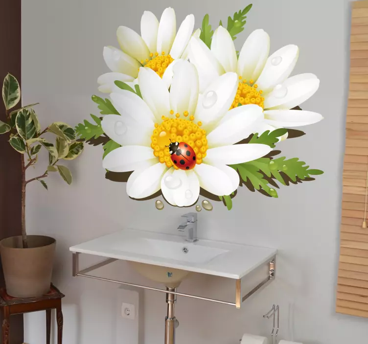 Daisies flower wall sticker - TenStickers