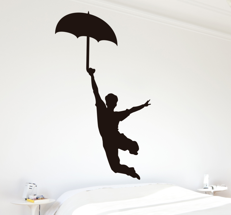 Dancer  with umbrella dance wall sticker for bedroom - TenStickers