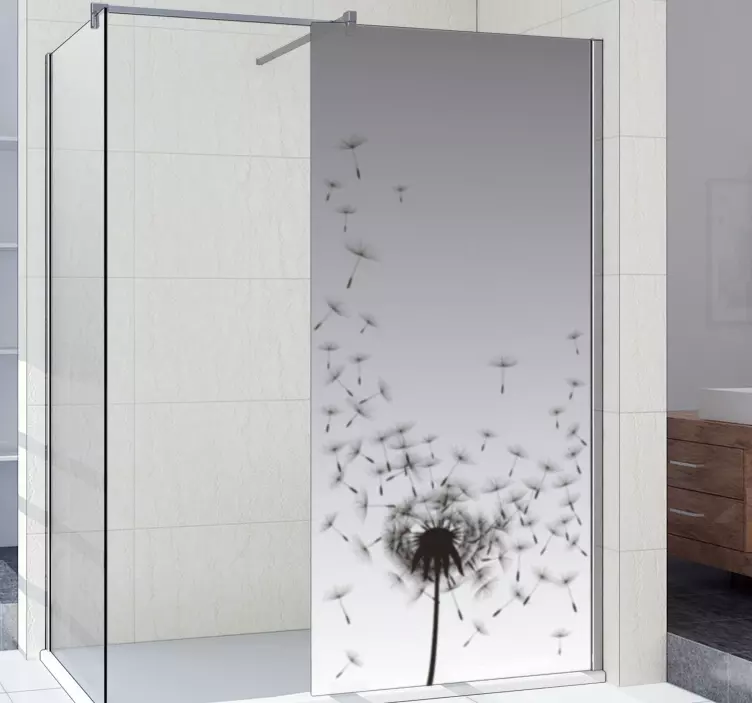 Dandelion shower screen sticker - TenStickers