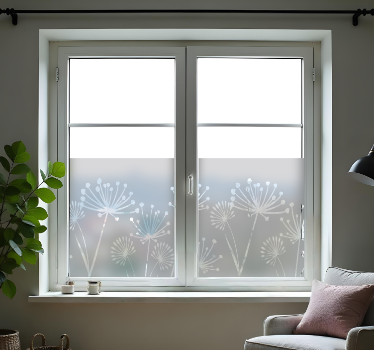 Dandelion flower window film  - TenStickers