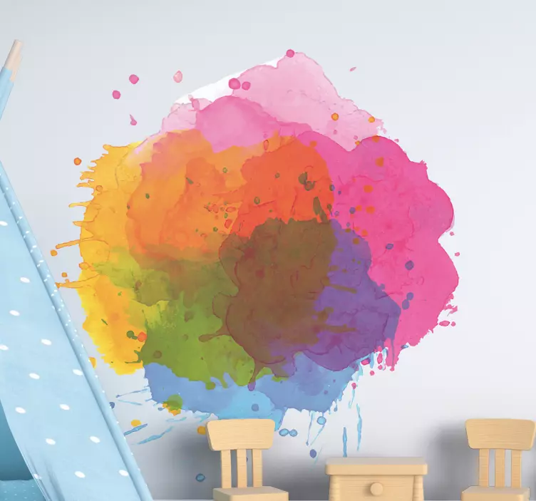 Decoration wall sticker colorful splash art - TenStickers
