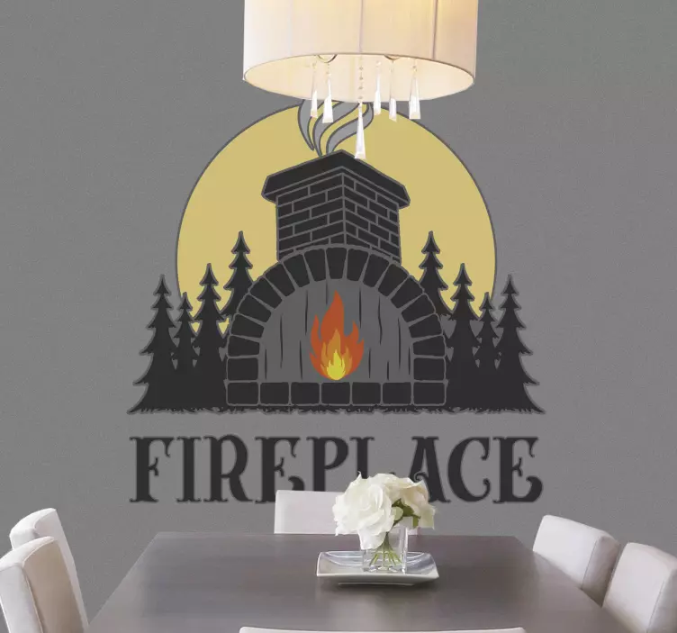Decoration wall sticker cozy fireplace design - TenStickers