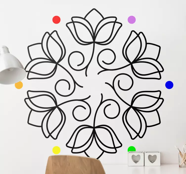 Decoration wall sticker floral whirl motif - TenStickers