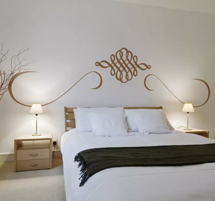 Decorative Arabic filigree headboard wall sticker - TenStickers