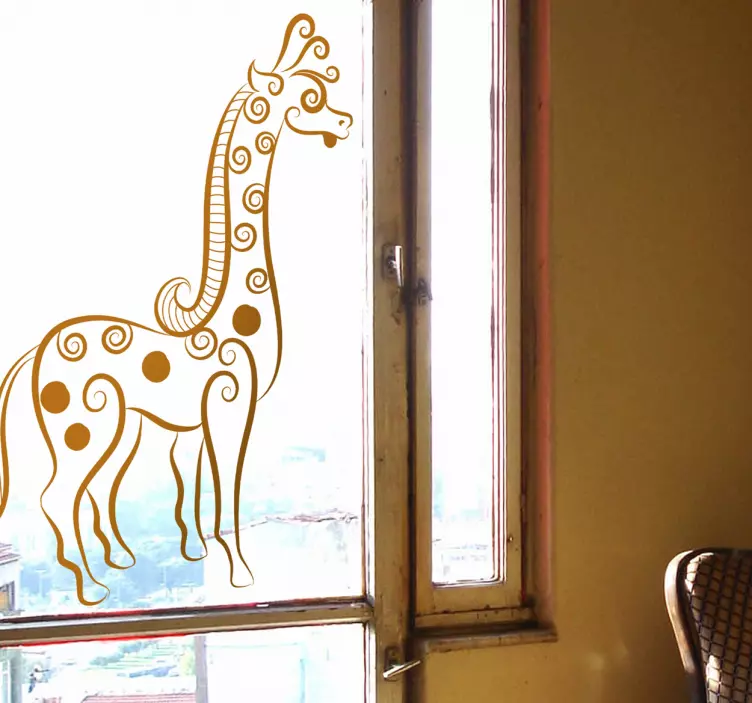Decorative Curly Giraffe animal wall sticker - TenStickers