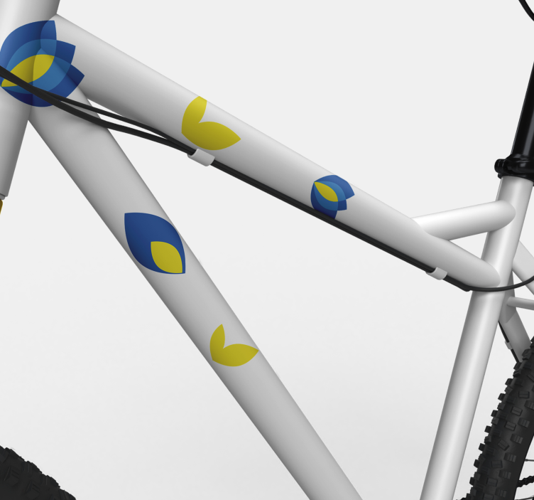 Delicate blue flowers bike sticker - TenStickers