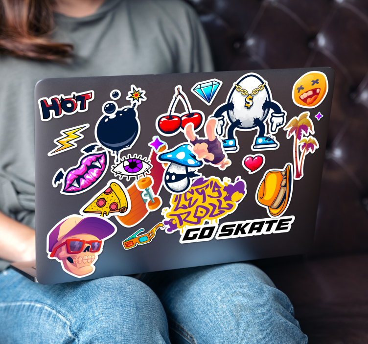 Designs set laptop sticker - TenStickers