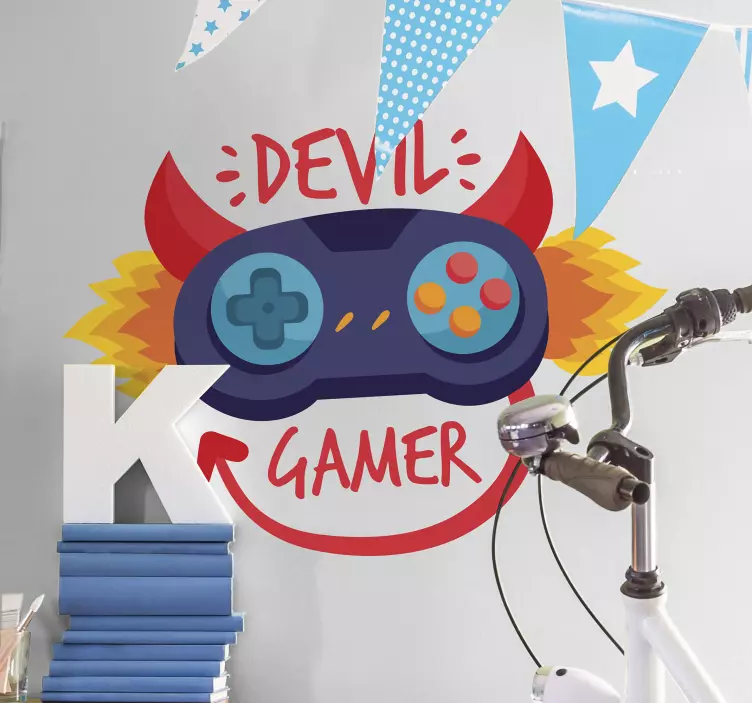 Devil Gamer Console wall sticker - TenStickers