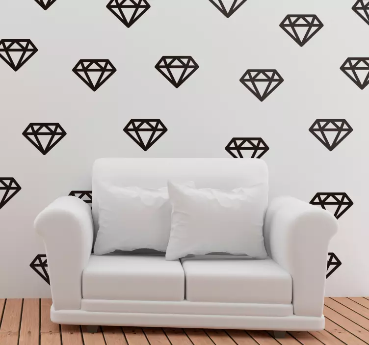 Diamond Motif Arrangement geometric wall sticker - TenStickers
