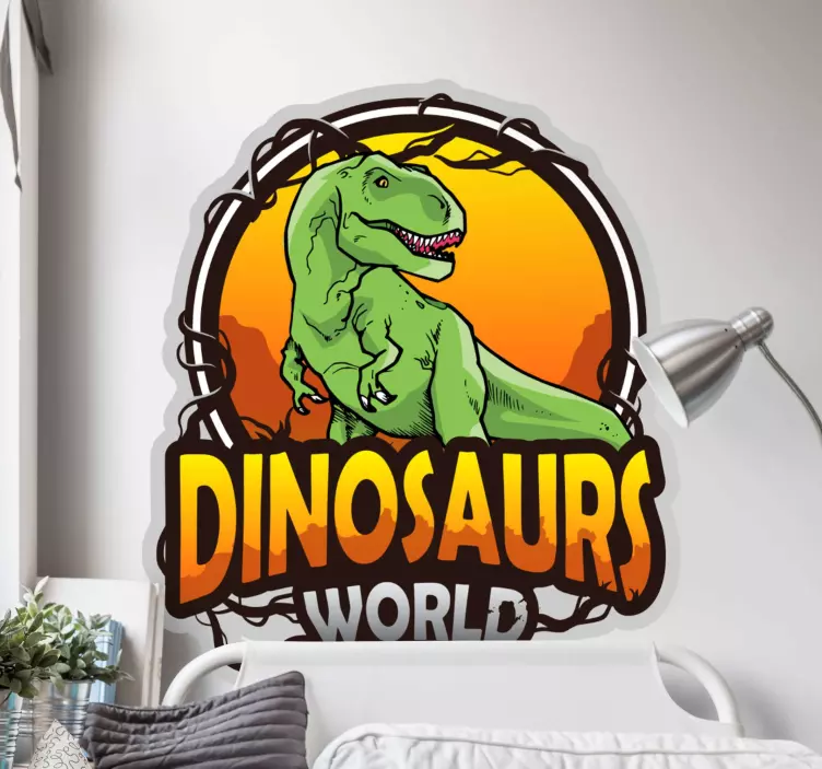 Dinosaur adventure scene wall sticker - TenStickers