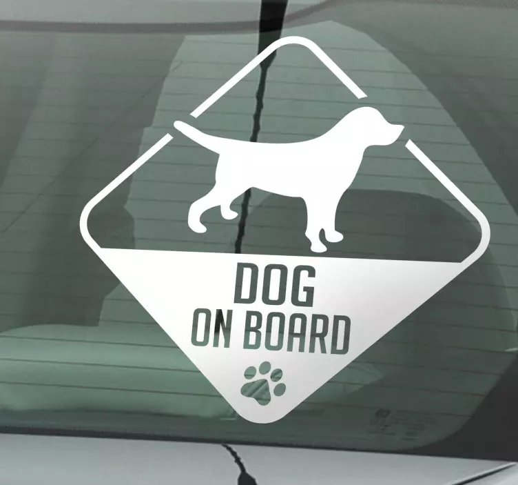 Dog on board car sticker - TenStickers