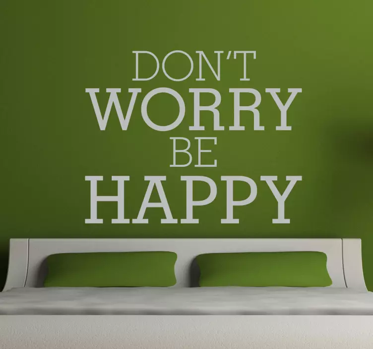Don't Worry Be Happy wall sticker for bedroom - TenStickers