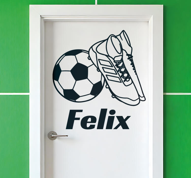 Door sticker football name for kids' room - TenStickers