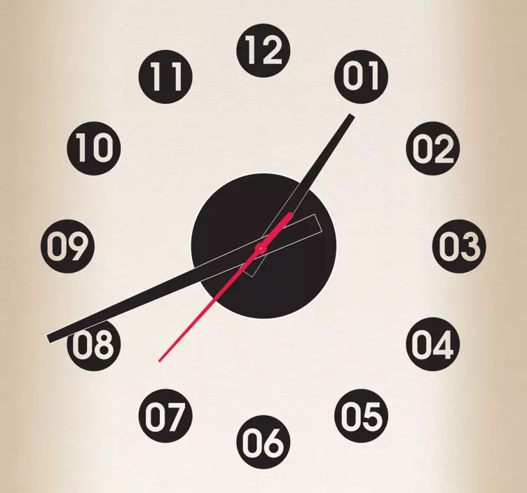 Dotted time numbered stick on wall clock - TenStickers