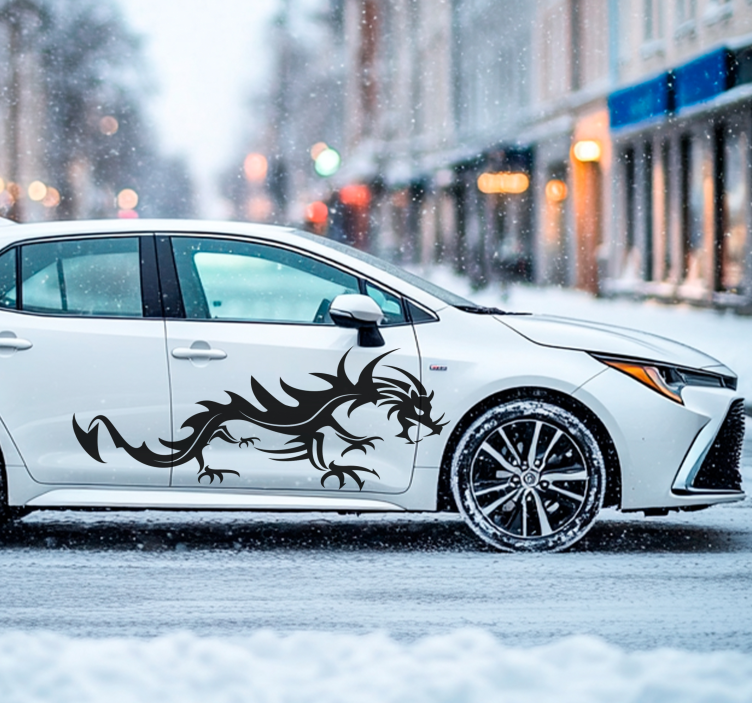Monocolour dragon car decal - TenStickers