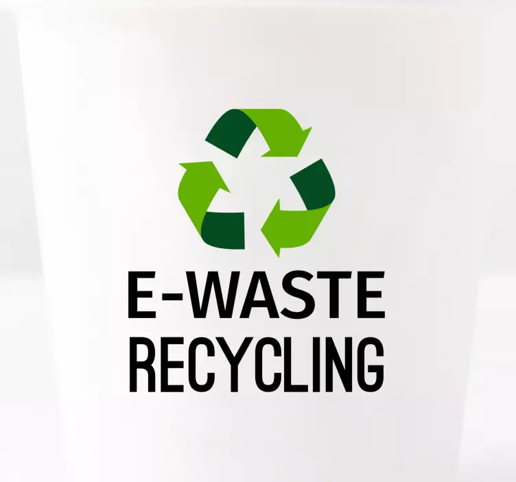 E-Waste Recovery Emblem recycling decal for bin - TenStickers