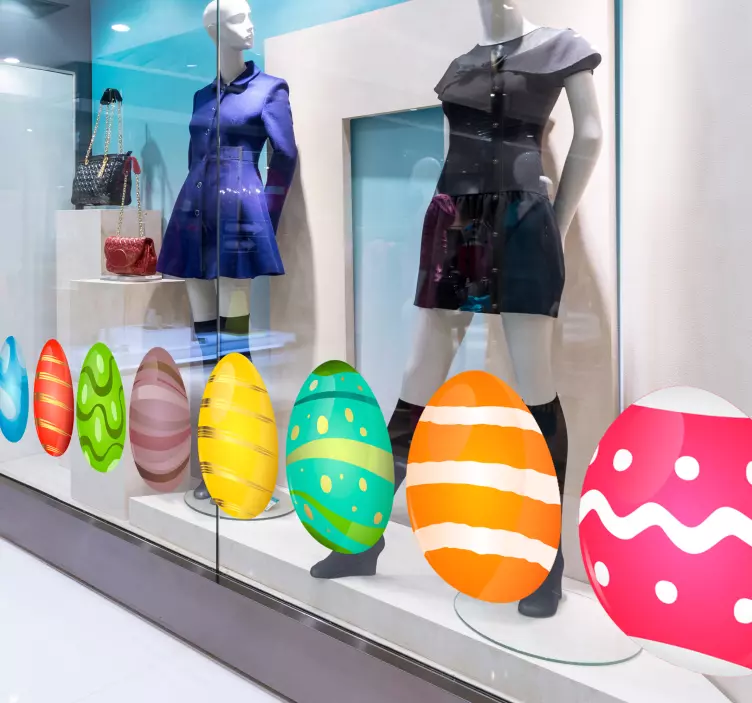 Easter eggs shop window sticker - TenStickers