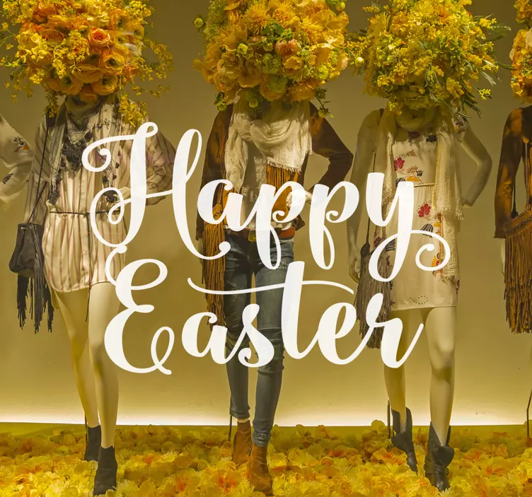 Happy Easter shop window sticker - TenStickers