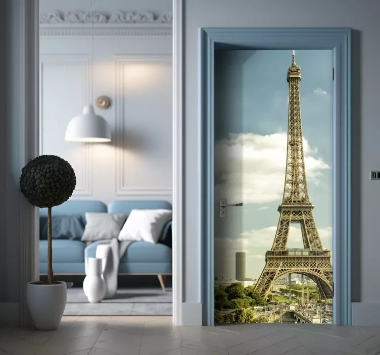 Eiffel Tower Door Sticker - TenStickers