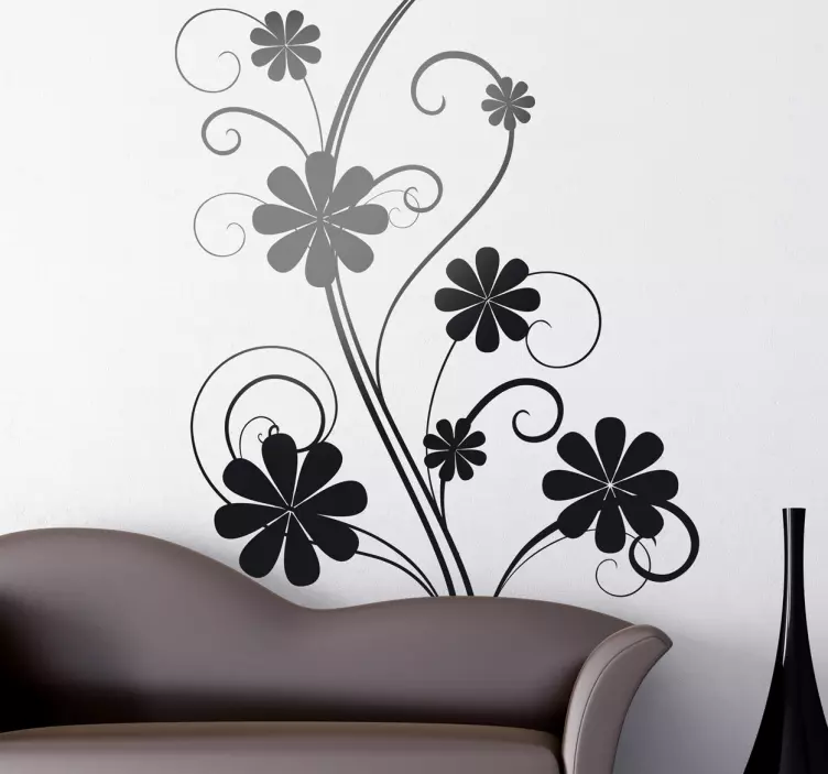 Eight-petalled flower wall sticker - TenStickers