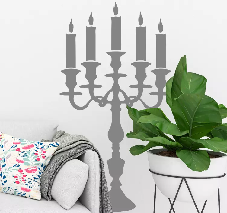 Elegant Candle Holder decoration wall sticker - TenStickers