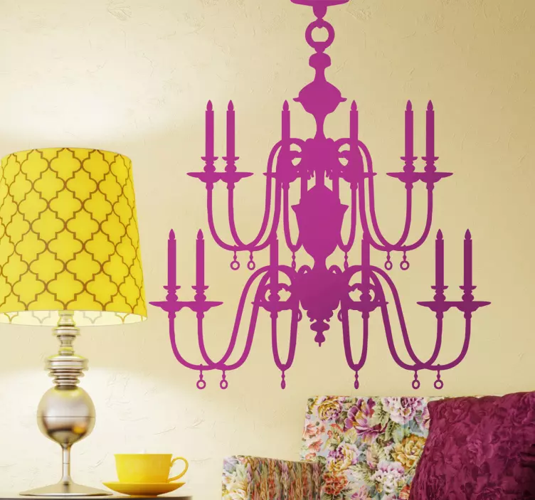 Elegant Chandelier Silhouette decoration wall sticker - TenStickers