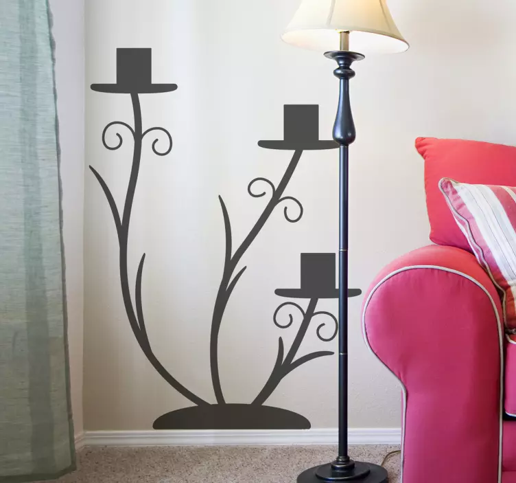 Elegant Floral Silhouette decoration wall sticker - TenStickers