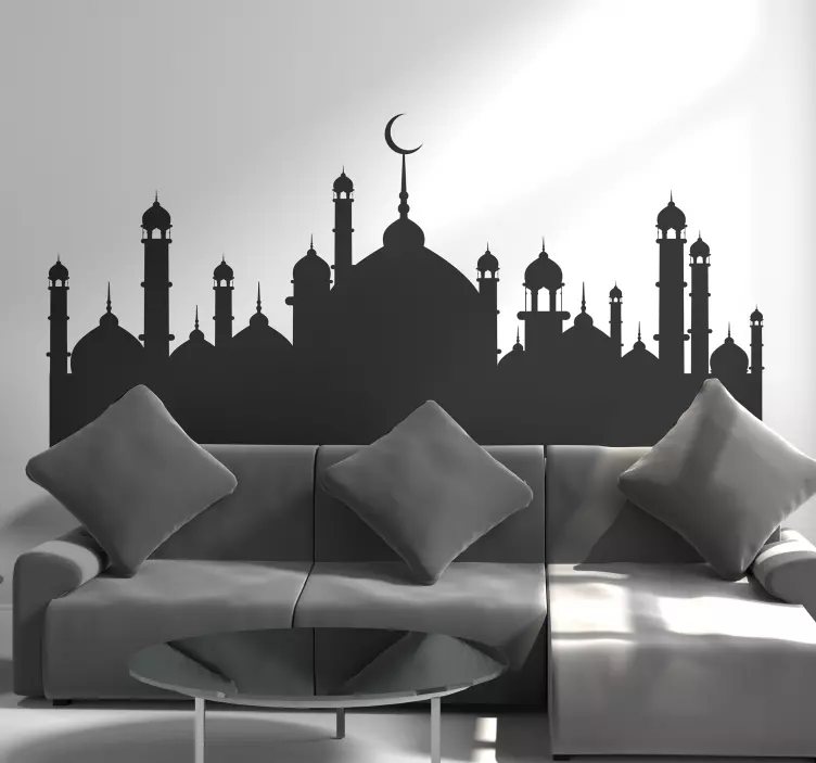 Elegant Mosque Silhouette oriental wall sticker - TenStickers