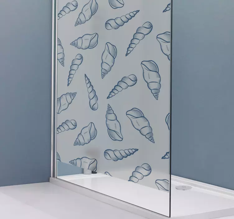 Elegant Seashell Pattern shower screen sticker - TenStickers