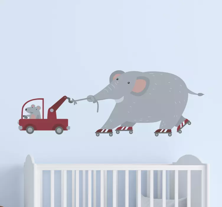 Elephant and Mouse wall sticker for kids - TenStickers