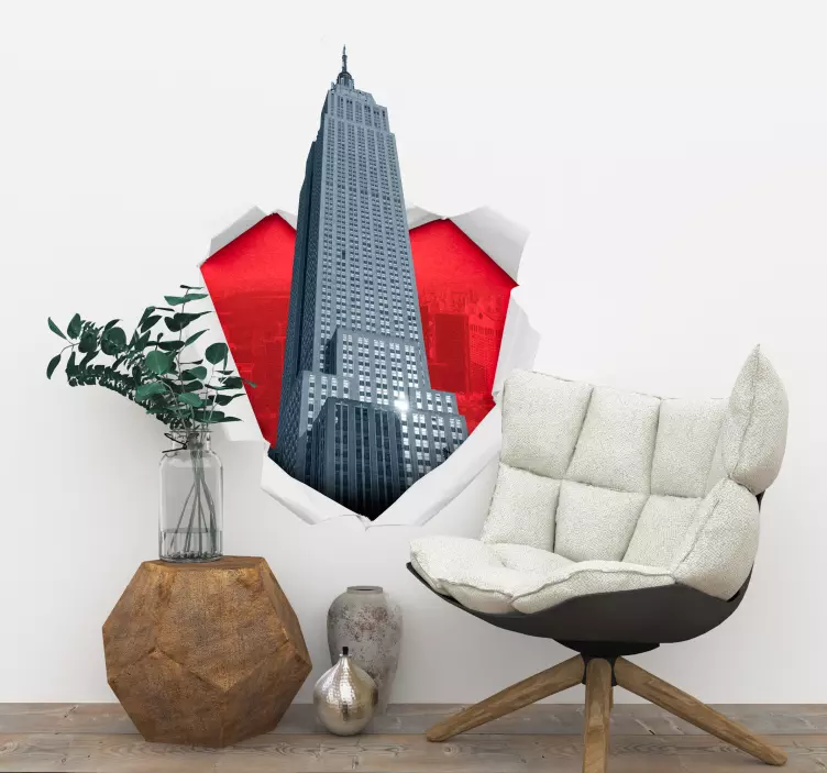 Empire State Location 3D wall Sticker - TenStickers