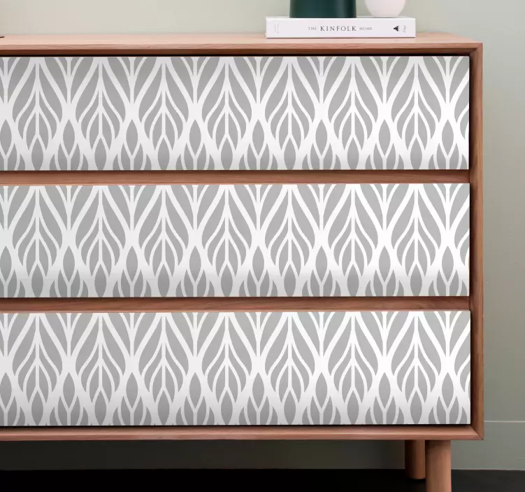 Ethnic floral grey pattern furniture decal - TenStickers