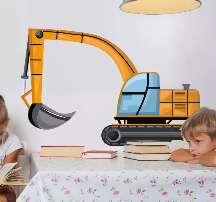 Excavator bulldozer caterpillar toy sticker - TenStickers