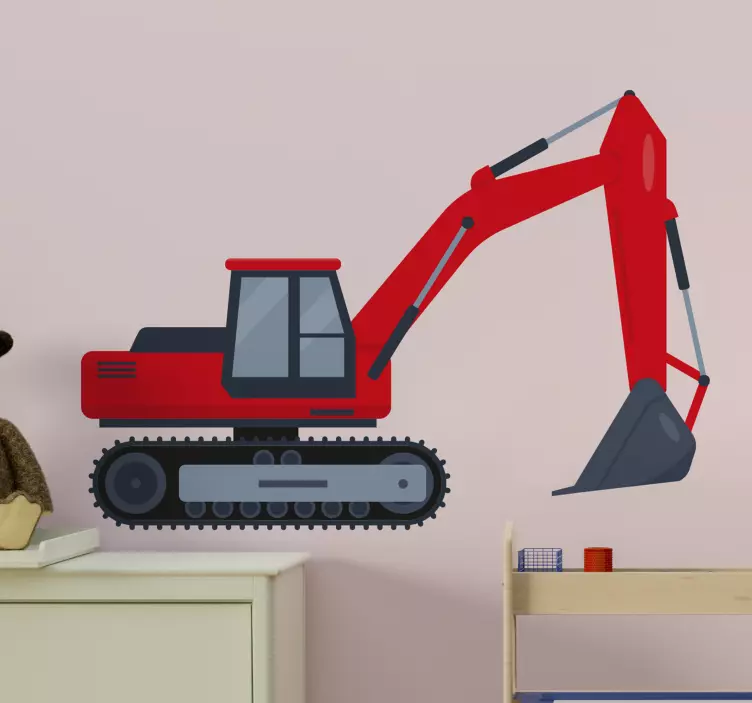 Excavator for kids children bedroom wall decal - TenStickers