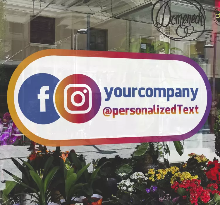 Custom Facebook and Instagram shop window sticker - TenStickers